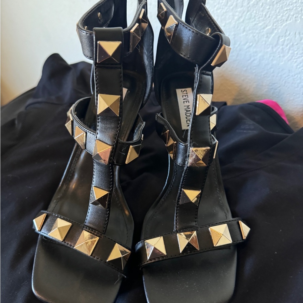 Steve Madden Black Studded Women's Sandals